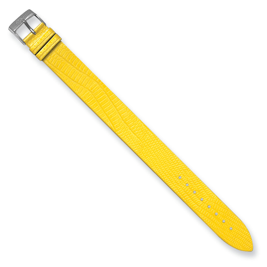 Moog Yellow Lizard Texture Patent Finish Calf Leather Watch Band