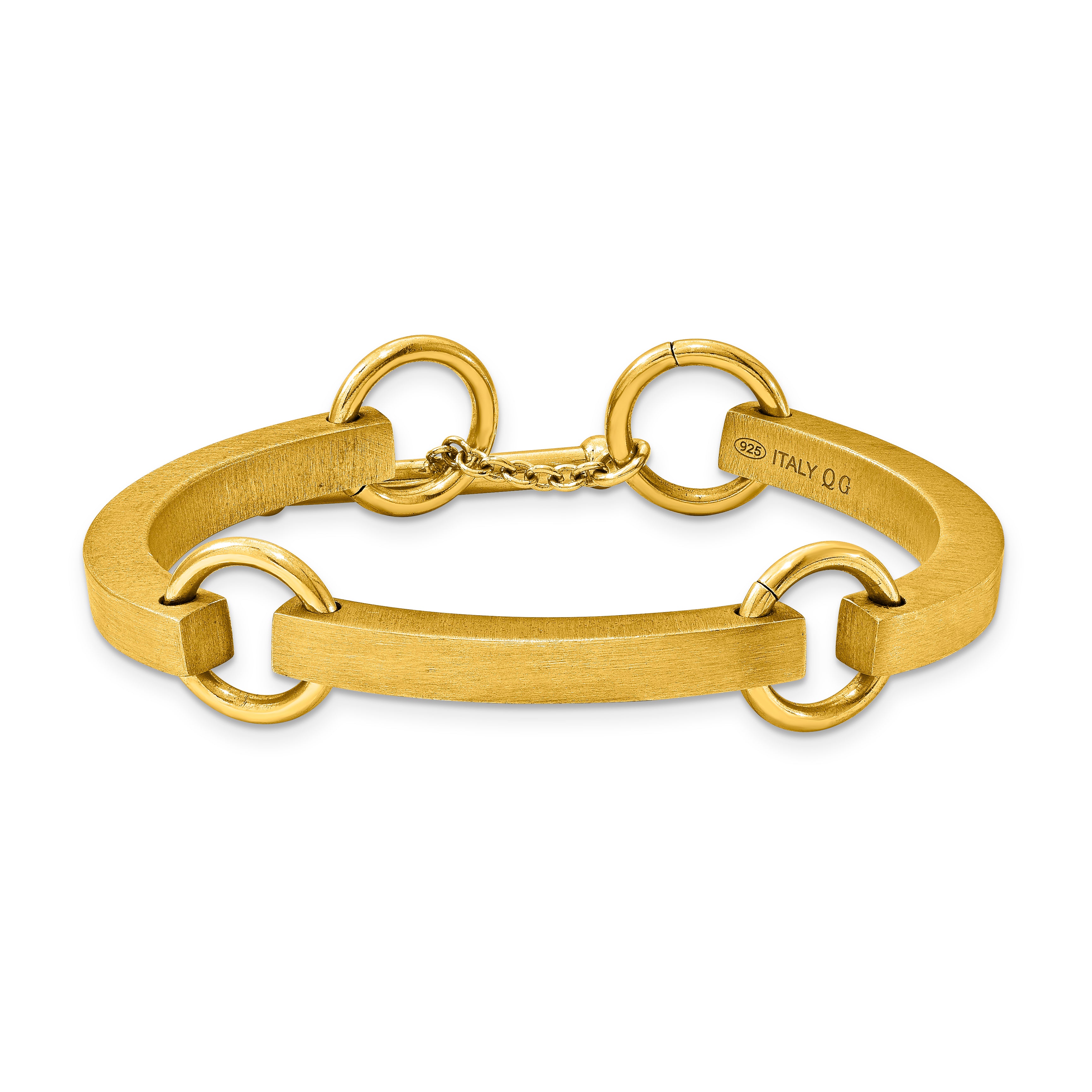 Sterling Silver Yellow Plate Avg Vicenza Staus Link Bracelet