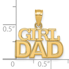 14k Polished GIRL DAD Pendant