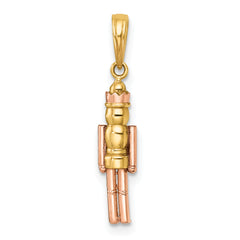 14k with Rose-plating Polished Nut Cracker Charm