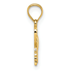 14k Polished and Diamond-cut Cut-out Butterfly Pendant