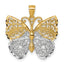 Filigree Butterfly Pendant in 14K Yellow Gold, 22x18mm - Sophia Jewelers