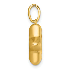 14k with White Rhodium Polished Star In Star Dangle Charm