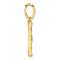 14k Polished Blue Enamel Moon Cycle Charm