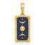 14k Polished Blue Enamel Moon Cycle Charm