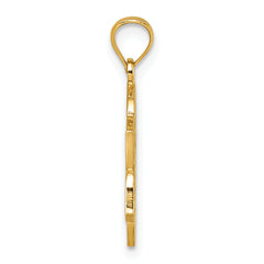 14k Polished And Textured Multi-faith Symbol Flower Pendant