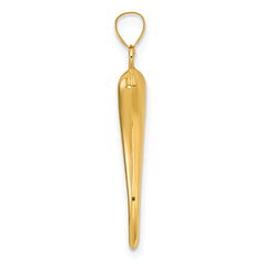 14k Polished Hollow 3D Italian Horn Pendant