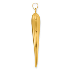 14k Polished Hollow 3D Italian Horn Pendant