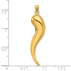 14k Polished Hollow 3D Italian Horn Pendant