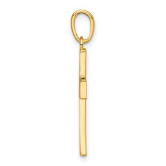 14K Polished Cut-Out Latin Cross Charm
