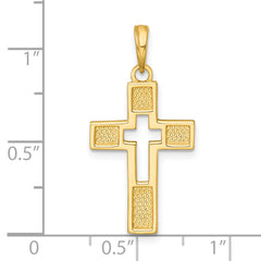 14K Polished Cut-Out Latin Cross Charm