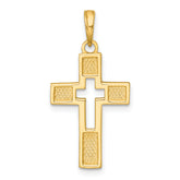 14K Polished Cut-Out Latin Cross Charm