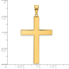 14k Polished Hollow Latin Cross Pendant