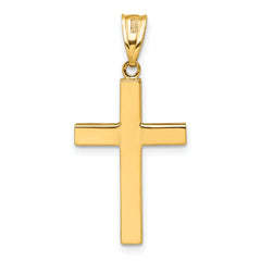 14K Polished Hollow Latin Cross Pendant