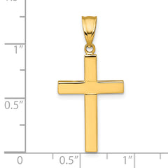 14K Polished Hollow Latin Cross Pendant