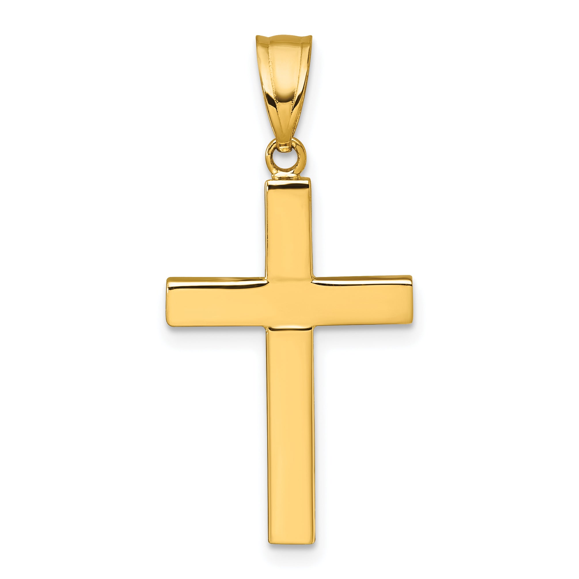14K Polished Hollow Latin Cross Pendant