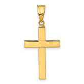 14K Polished Hollow Latin Cross Pendant