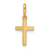 14k Polished Knife Edge Top Latin Cross Charm / Pendant