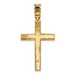 14k Polished Diamond-cut Fancy Latin Cross Pendant