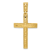 14k Polished Diamond-cut Fancy Latin Cross Pendant