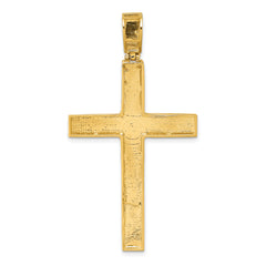 14k Polished Diamond-cut Fancy Latin Cross Pendant