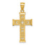 Cross Pendant in 14K Yellow Gold, 17x29mm Textured & Diamond-Cut - Sophia Jewelers