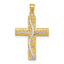 Floral Tree Cross Pendant in 14K Yellow Gold, 32mm - Sophia Jewelers