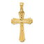 Fancy Cross Pendant in 14K Yellow Gold, 46mm Textured & Diamond-Cut - Sophia Jewelers