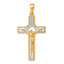 Crucifix Pendant in 14K Two-Tone Gold with Square Cut-Out, 39mm - Sophia Jewelers