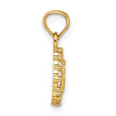 14k Polished CZ Oval Our Lady of Guadalupe Charm Pendant