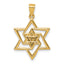 14k Polished and Diamond-cut Star Of David Religious Pendant