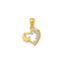Butterfly Cubic Zirconia Heart Pendant in 14K Yellow Gold - Sophia Jewelers