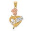 Rose 15 Años Pendant in 14K Two-Tone Gold, Diamond-Cut - Sophia Jewelers