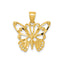 Butterfly Pendant in 14K Yellow Gold, Diamond-Cut - Sophia Jewelers