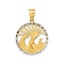 Waves Round Pendant in 14K Yellow Gold - Sophia Jewelers