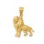 Lion Pendant in 14K Yellow Gold, Satin & Diamond-Cut - Sophia Jewelers