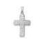 Latin Cross Pendant in 14K White Gold, 23mm Textured Reversible - Sophia Jewelers