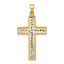Cross Pendant in 14K Yellow Gold, 27mm Diamond-Cut - Sophia Jewelers