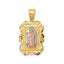 Rectangle Our Lady of Guadalupe Pendant in 14K Two-Tone Gold - Sophia Jewelers