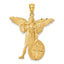 Saint Michael Pendant in 14K Yellow Gold, Satin & Diamond-Cut - Sophia Jewelers