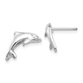 14k White Gold Dolphin Earrings