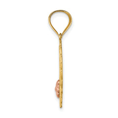 14k Two-tone MOM in Heart Frame Charm