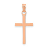 14k Rose Gold Polished Cross Pendant