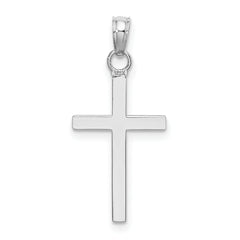 14k White Gold Polished Cross Pendant