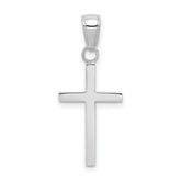 14k White Gold Polished Cross Pendant