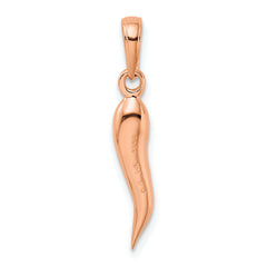 14k Rose Gold Medium 3D Italian Horn Pendant