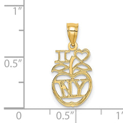 14K I HEART NY Apple Charm