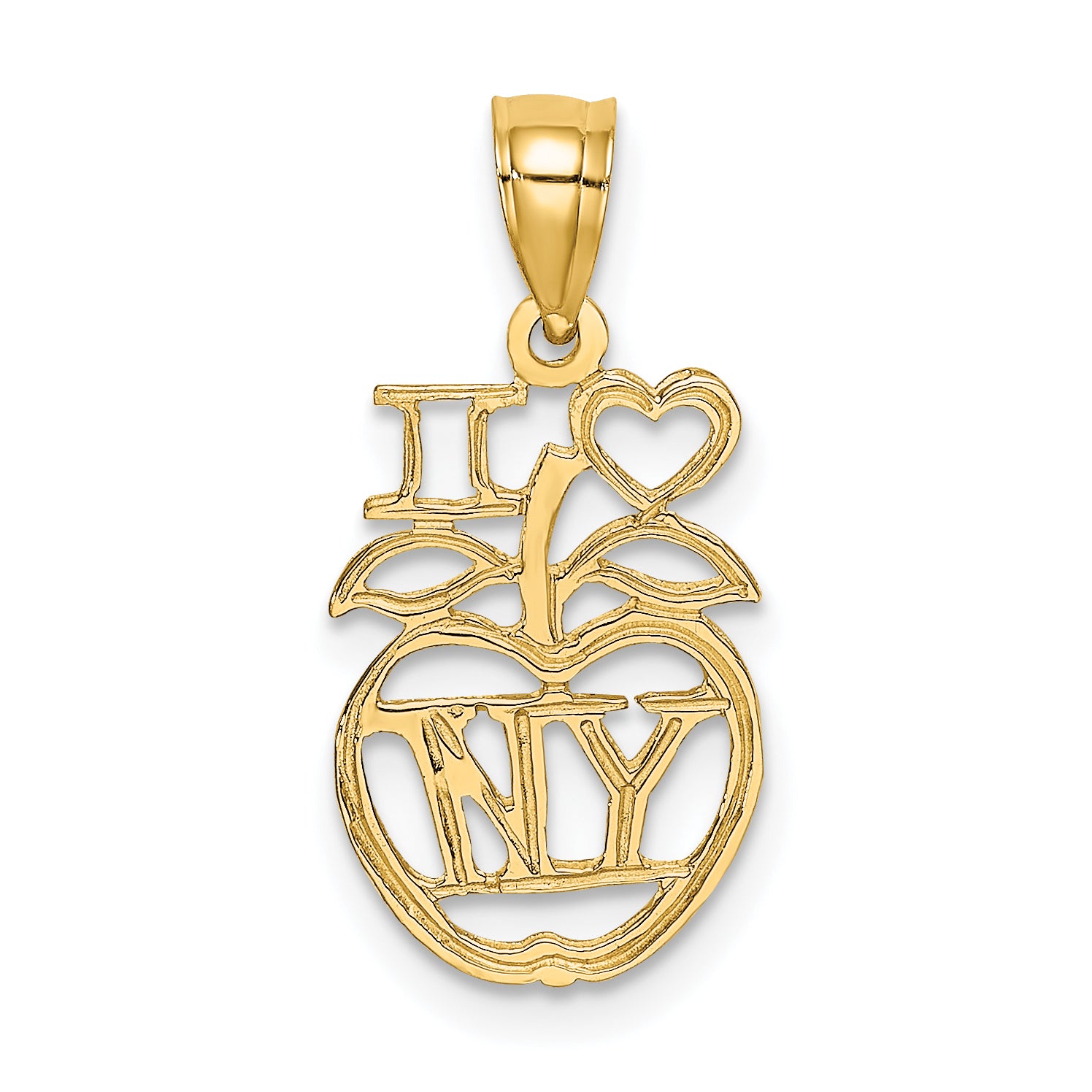 14K I HEART NY Apple Charm