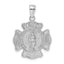 St. Florian Fire Department Badge Pendant in 14K White Gold, 26mm - Sophia Jewelers