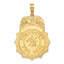 Firefighter Badge Charm in 14K Yellow Gold, 24mm - Sophia Jewelers